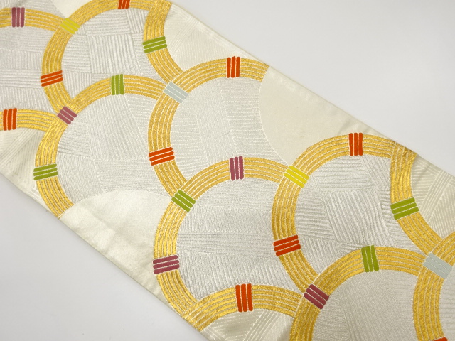 アンティーク　竹垣模様織り出し袋帯（材料）